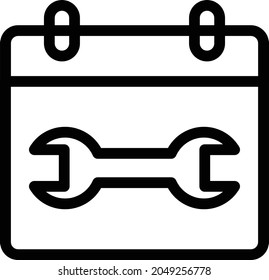calendar vector thin line icon