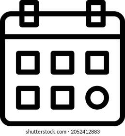 icono de línea delgada del vector de calendario