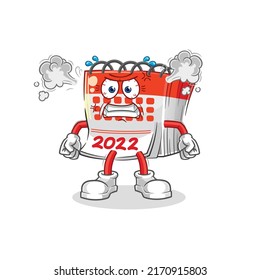 the calendar very angry mascot. cartoon vector