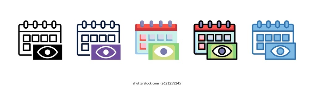 Elemento de icono de vista de calendario para diseño