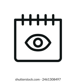 Calendar view isolated icon, date search vector icon with editable stroke
