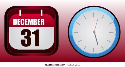 Calendar and watch icon