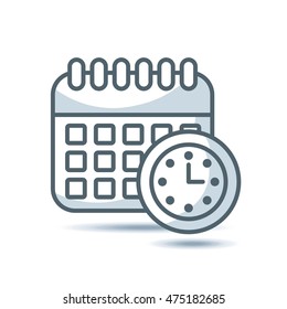 calendar with watch isolated icon vector illustration design