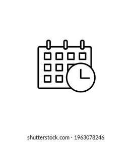 Ilustración vectorial de icono de línea delgada simple de calendario