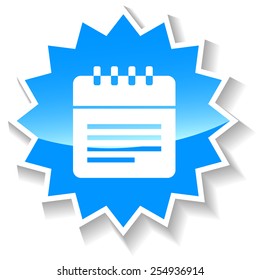 Calendar web blue icon on a white background. Vector Illustration