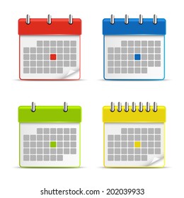 Calendar web colored icons