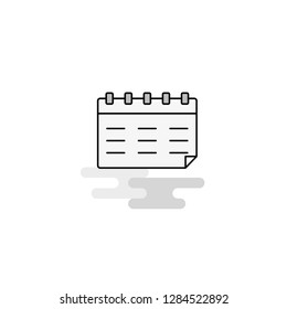 Calendar Web Icon. Flat Line Filled Gray Icon Vector