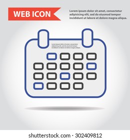 Calendar, web icon, flat, vector, for office, business use.