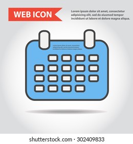 Calendar, web icon, flat, vector, for office, business use.