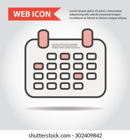 Calendar, web icon, flat, vector, for office, business use.