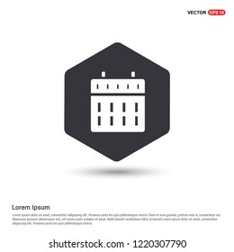 Calendar web icon Hexa White Background icon template - Free vector icon