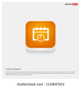 Calendar web icon Orange Abstract Web Button - Free vector icon