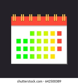 Calendar web mobile icon. With gradient fill.