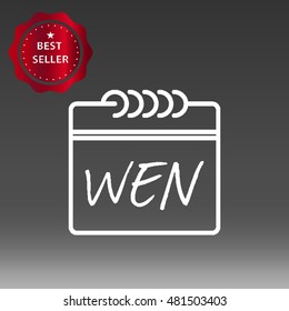 Calendar Wednesday Vector Icon Illustration