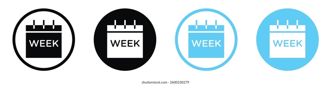 Calendar week icon collection. vector illustration set