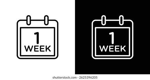 Calendar week icon concept stroke on white background
