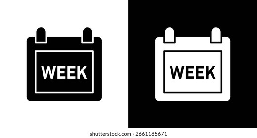 Calendar week icon of a flat style vector