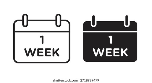 Icono de la semana del calendario para el App móvil, diseños editables