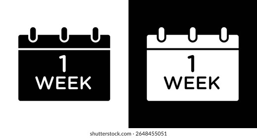 Calendar week icon symbol collection. Flat vector stock illustration.