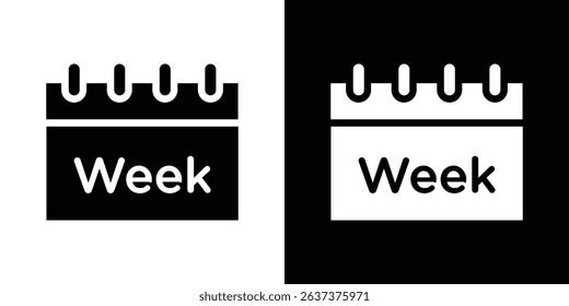 Calendar week icon symbols. Vector illustration.