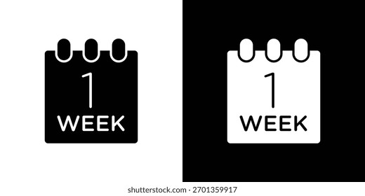Ícone de semana do calendário. Ilustração vetorial. Design plano.