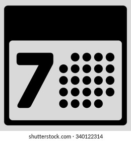 Calendar Week vector icon. Style is flat symbol, black color, rounded angles, light gray background.