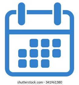 Calendar Weekend vector icon. Style is flat symbol, cobalt color, rounded angles, white background.