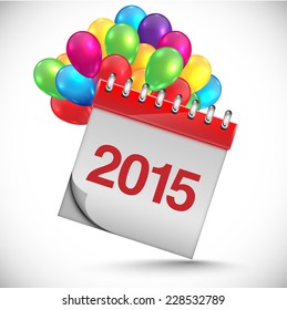 Calendar which represents the year 2015, vector