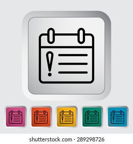 Calendar whit task. Single flat icon on the circle. Vector illustration.