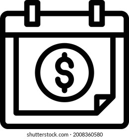 calendar with white background. calendar is a symbol of banking .thin line icon.