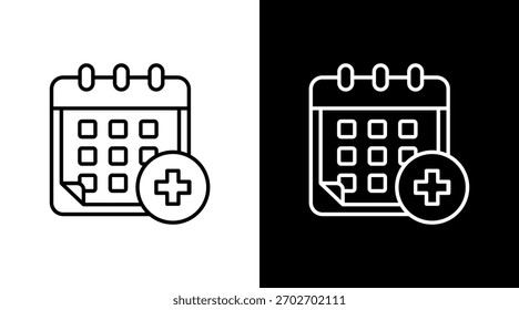 Calendar White Icon Set Design