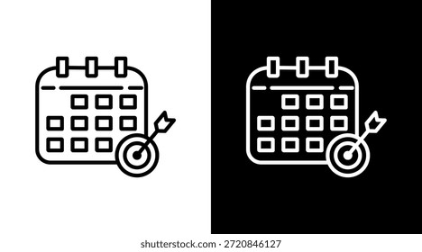 Calendar White Icon Set Vector