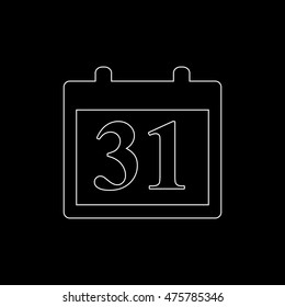 Calendar -  white vector icon