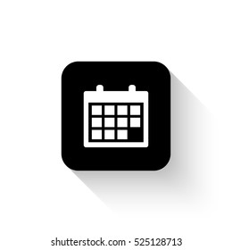 Calendar - white vector  icon with shadow