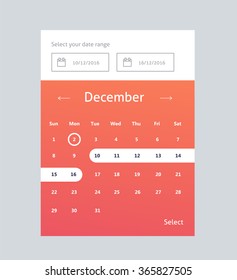 Calendar Widget UI for mobile app and web 