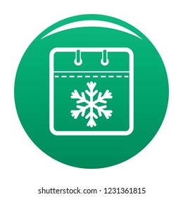 Calendar winter icon. Simple illustration of calendar winter vector icon for any design green