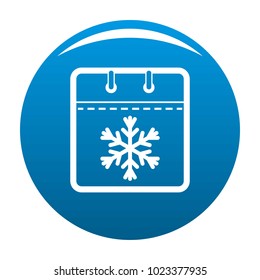 Calendar winter icon vector blue circle isolated on white background 