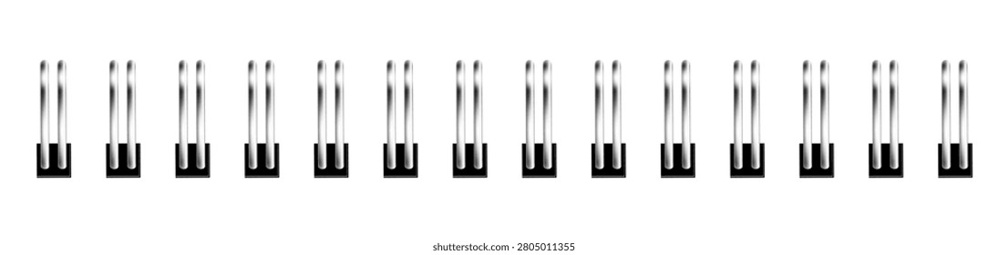 Calendar wire binding with square punch holes isolated on white background. Metal spiral vector illustration for calendars, planners, notebooks, organizers and stationery templates.