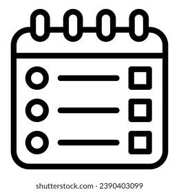 Calendar wishlist icon outline vector. List store. Gift locator