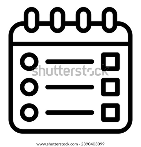 Calendar wishlist icon outline vector. List store. Gift locator