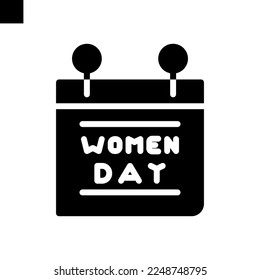 calendar woman day icon solid style vector