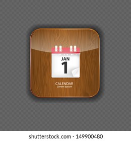 Calendar wood application icons vector illustration