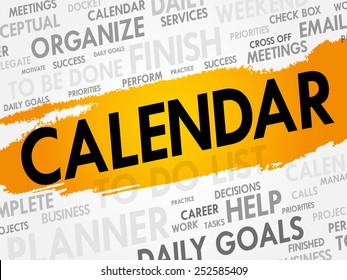 CALENDAR word cloud, business concept