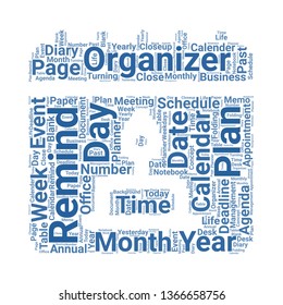 calendar word cloud. tag cloud about calendar