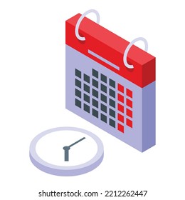 Calendar work icon isometric vector. Time date. Schedule week