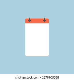 calendar, writing board, notebook on a light background, vector illustration