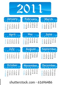 Calendar for Year 2011