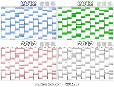 calendar for the year 2012 in German with german official holidays