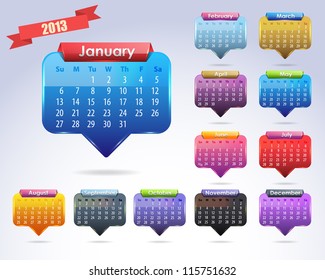 Calendar Year 2013 Vector Template