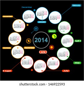 Calendar for year 2014 scheme
